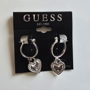 Guess Heart Earrings New